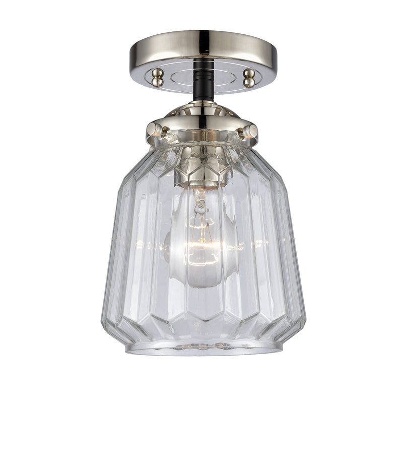 Innovations 284-1C-BPN-G142 One Light Semi-Flush Mount, Black Polished Nickel