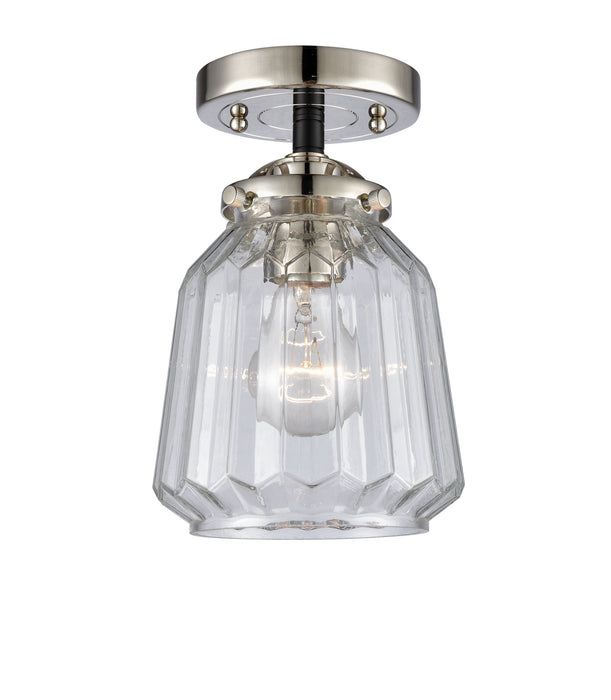 Innovations 284-1C-BPN-G142 One Light Semi-Flush Mount, Black Polished Nickel
