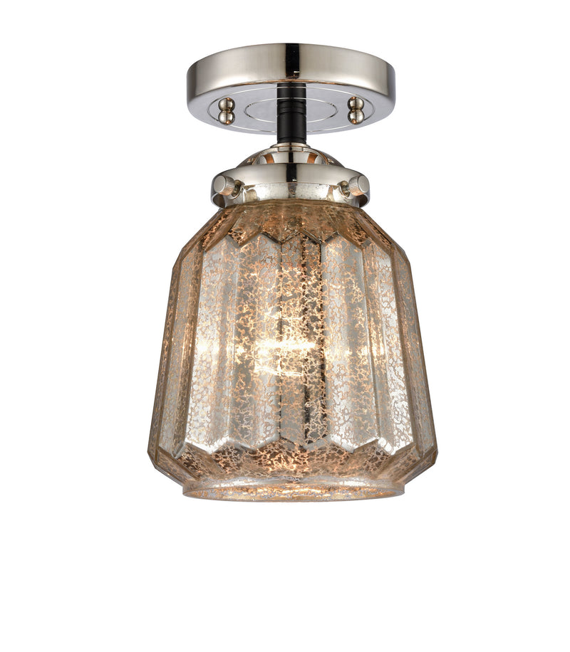 Innovations 284-1C-BPN-G146 One Light Semi-Flush Mount, Black Polished Nickel
