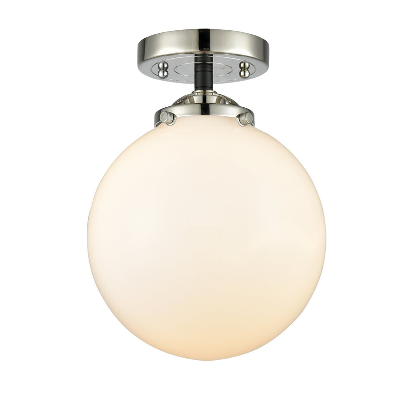 Innovations 284-1C-BPN-G201-8 One Light Semi-Flush Mount, Black Polished Nickel