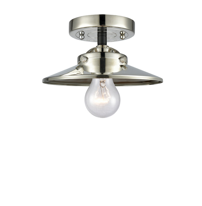 Innovations 284-1C-BPN-M1-PN One Light Semi-Flush Mount, Black Polished Nickel