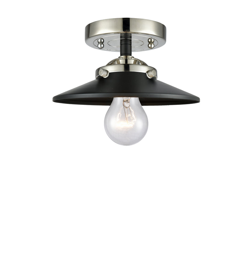Innovations 284-1C-BPN-M6-BK One Light Semi-Flush Mount, Black Polished Nickel
