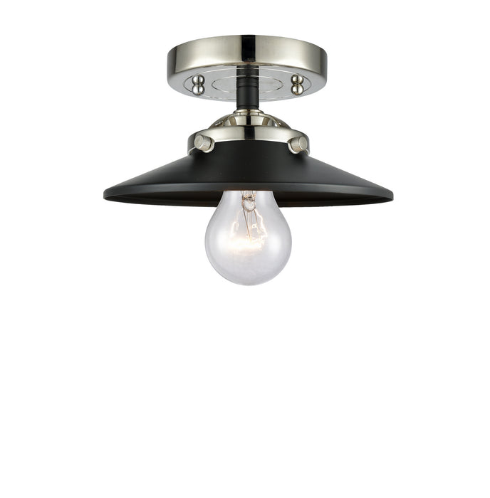 Innovations 284-1C-BPN-M6-BK One Light Semi-Flush Mount, Black Polished Nickel