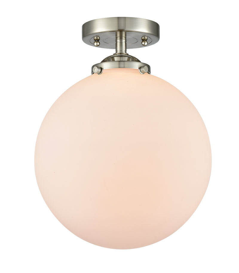 Innovations 284-1C-SN-G201-10 One Light Semi-Flush Mount, Brushed Satin Nickel