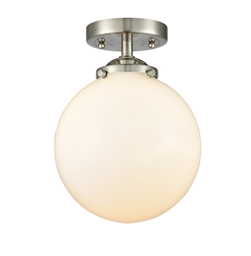 Innovations 284-1C-SN-G201-8 One Light Semi-Flush Mount, Brushed Satin Nickel
