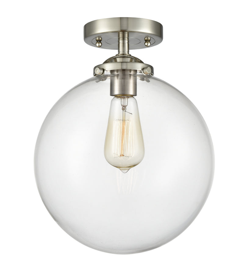 Innovations 284-1C-SN-G202-10 One Light Semi-Flush Mount, Brushed Satin Nickel