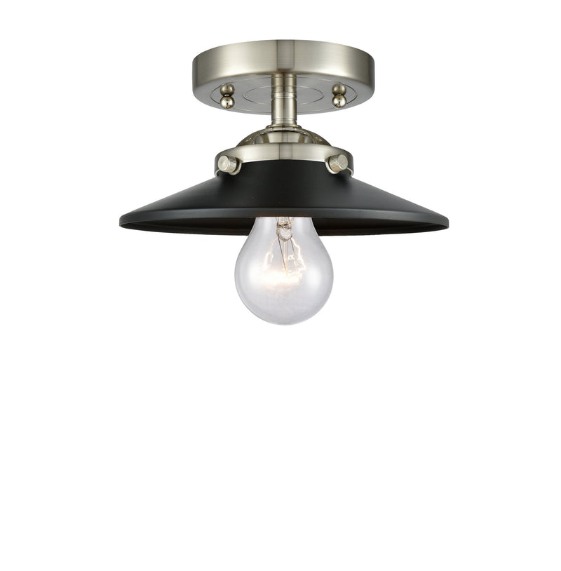 Innovations 284-1C-SN-M6-BK One Light Semi-Flush Mount, Brushed Satin Nickel