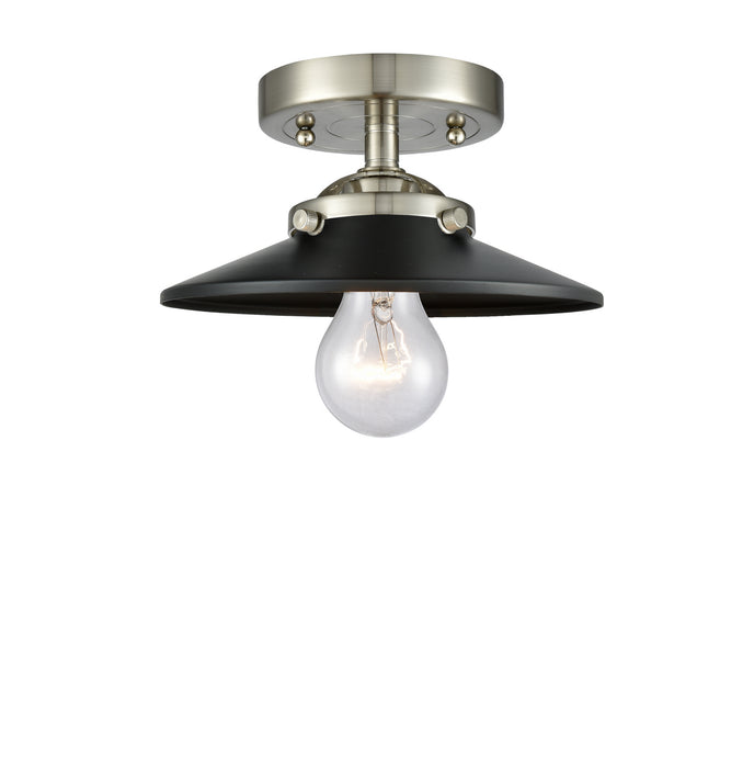 Innovations 284-1C-SN-M6-BK One Light Semi-Flush Mount, Brushed Satin Nickel