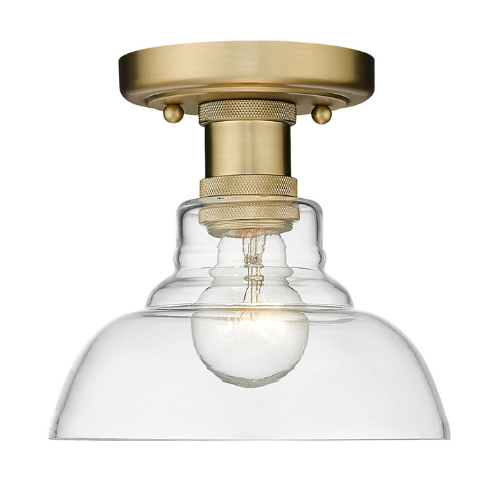 Golden 0305-FM BCB-CLR One Light Flush Mount, Brushed Champagne Bronze