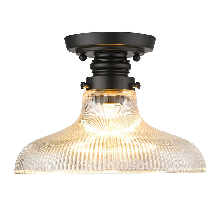 Golden 0307-FM10 BLK-ROG One Light Flush Mount, Matte Black