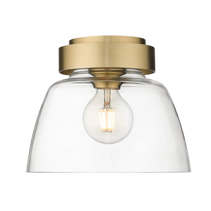 Golden 0314-FM10 BCB-CLR One Light Flush Mount, Brushed Champagne Bronze