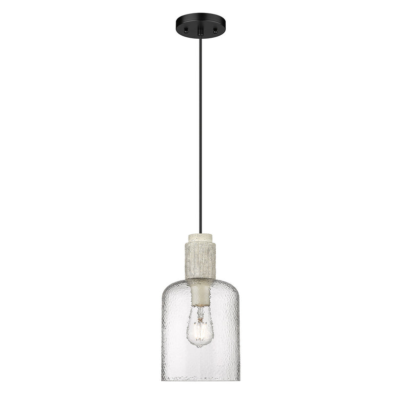 Golden 1086-S BLK-HCG One Light Pendant, Matte Black