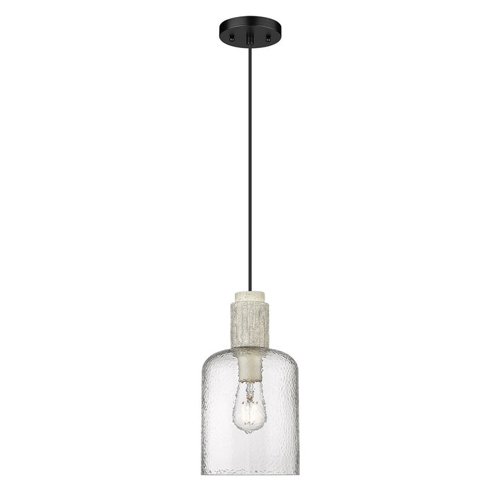 Golden 1086-S BLK-HCG One Light Pendant, Matte Black