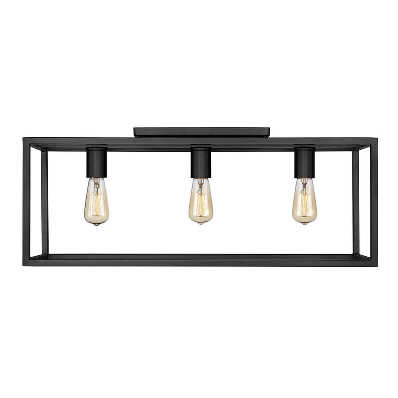 Golden 2072-FM26 BLK Three Light Flush Mount, Matte Black