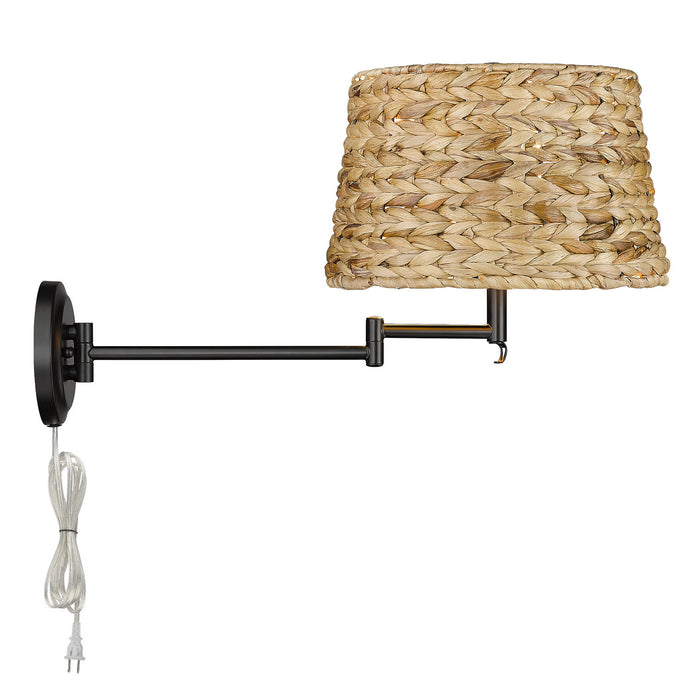 Golden 3692-A1W BLK-WSG One Light Wall Sconce, Matte Black