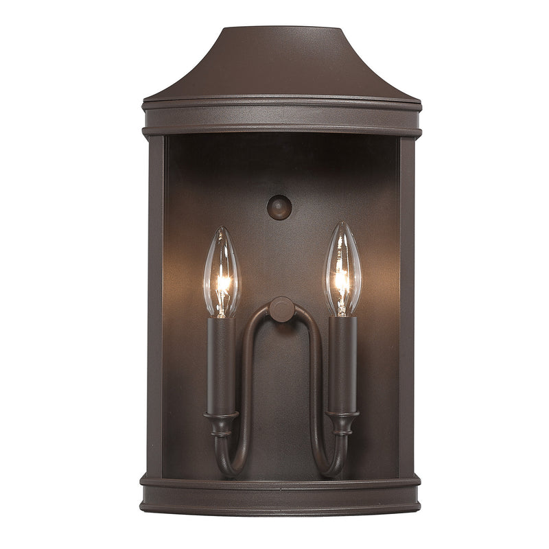 Golden 4308-OWM TBZ Two Light Outdoor Wall Sconce, Textured Bronze