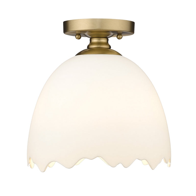 Golden 6951-SF BCB-POR One Light Semi-Flush Mount, Brushed Champagne Brass