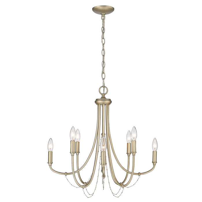 Golden 8322-8 WG Eight Light Chandelier, White Gold