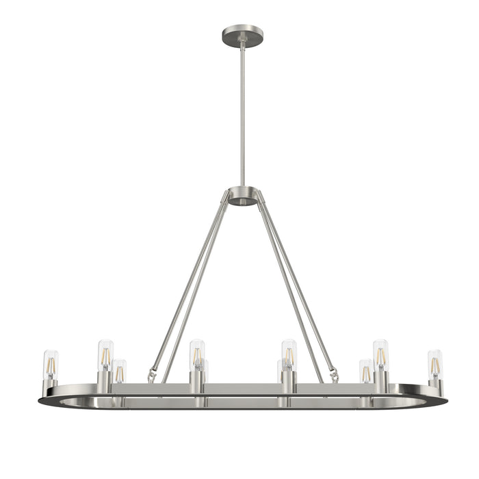 Hunter 19028 Ten Light Linear Chandelier, Brushed Nickel