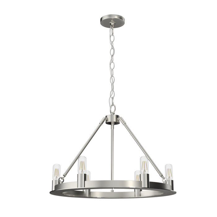 Hunter 19034 Six Light Chandelier, Brushed Nickel
