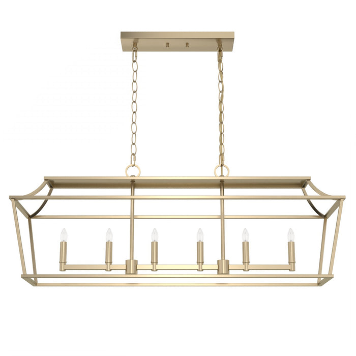 Hunter 19078 Six Light Chandelier, Alturas Gold