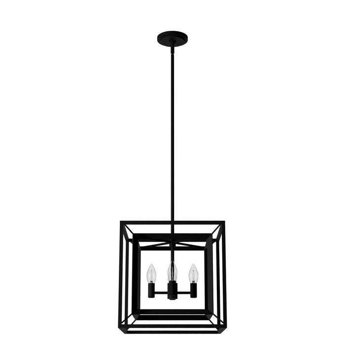 Hunter 19400 Four Light Chandelier, Natural Black Iron