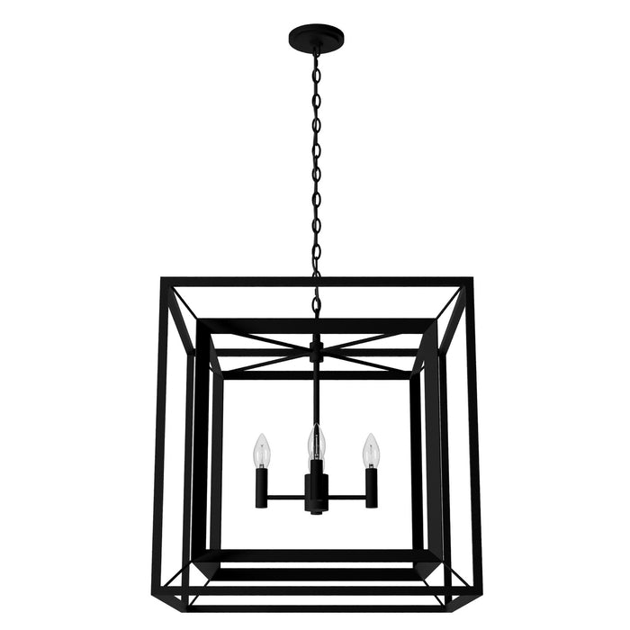 Hunter 19408 Four Light Chandelier, Natural Black Iron