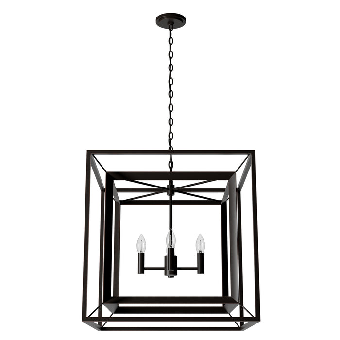 Hunter 19409 Four Light Chandelier, Onyx Bengal