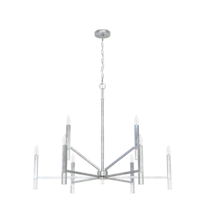 Hunter 19520 Nine Light Chandelier, Brushed Nickel