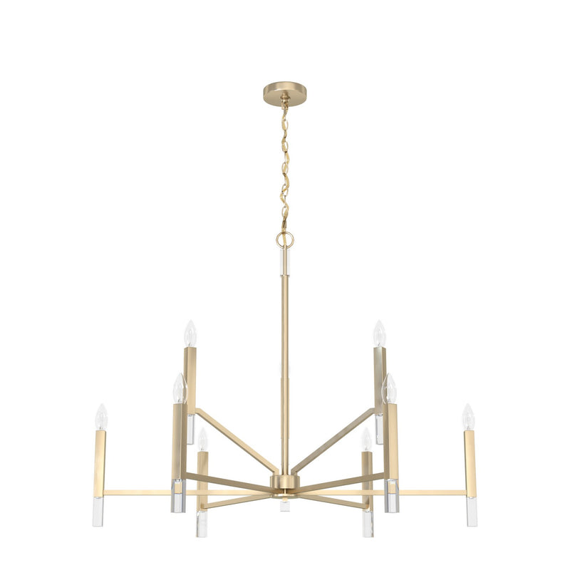 Hunter 19521 Nine Light Chandelier, Alturas Gold