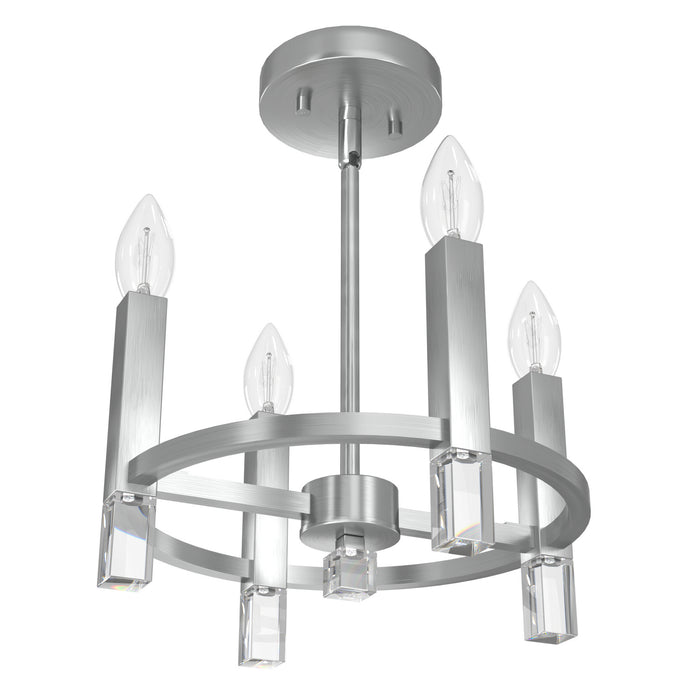 Hunter 19524 Four Light Semi Flush Mount, Brushed Nickel