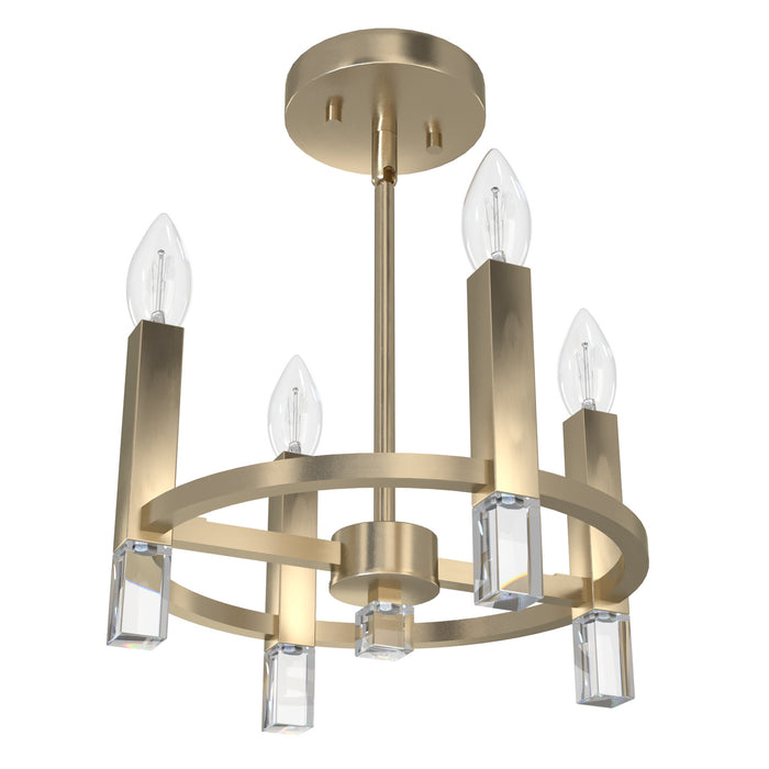 Hunter 19525 Four Light Semi Flush Mount, Alturas Gold