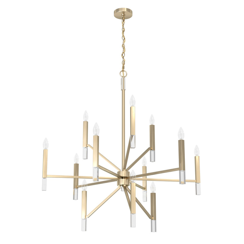 Hunter 19529 12 Light Chandelier, Alturas Gold