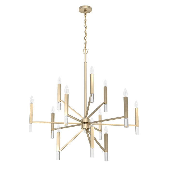 Hunter 19529 12 Light Chandelier, Alturas Gold