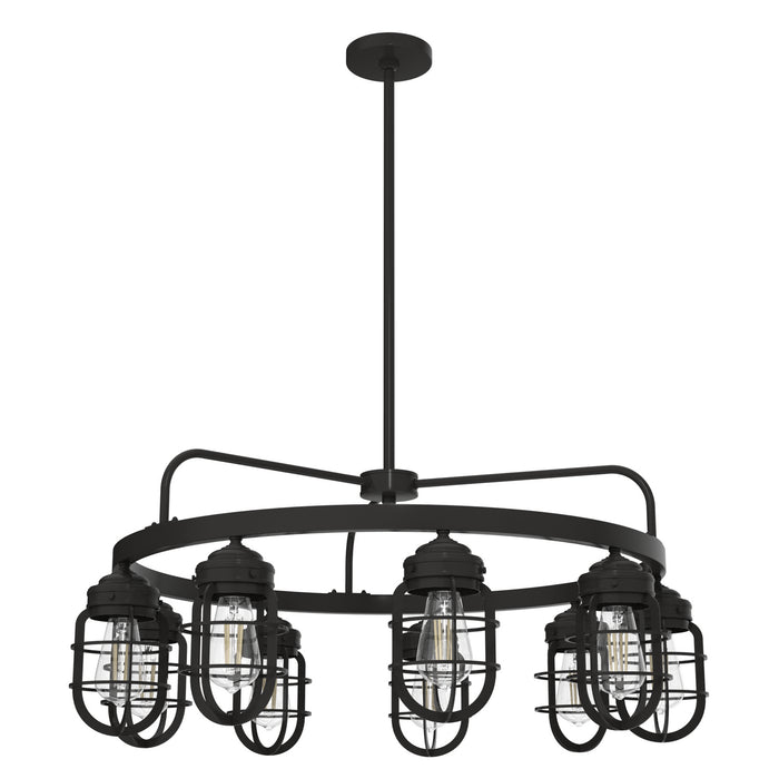 Hunter 19662 Nine Light Chandelier, Noble Bronze