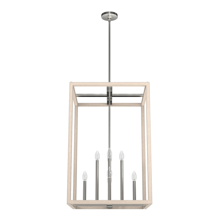 Hunter 19679 Eight Light Pendant, Brushed Nickel