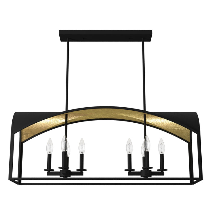 Hunter 19731 Eight Light Chandelier, Natural Black Iron