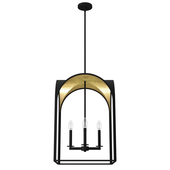 Hunter 19733 Four Light Pendant, Natural Black Iron