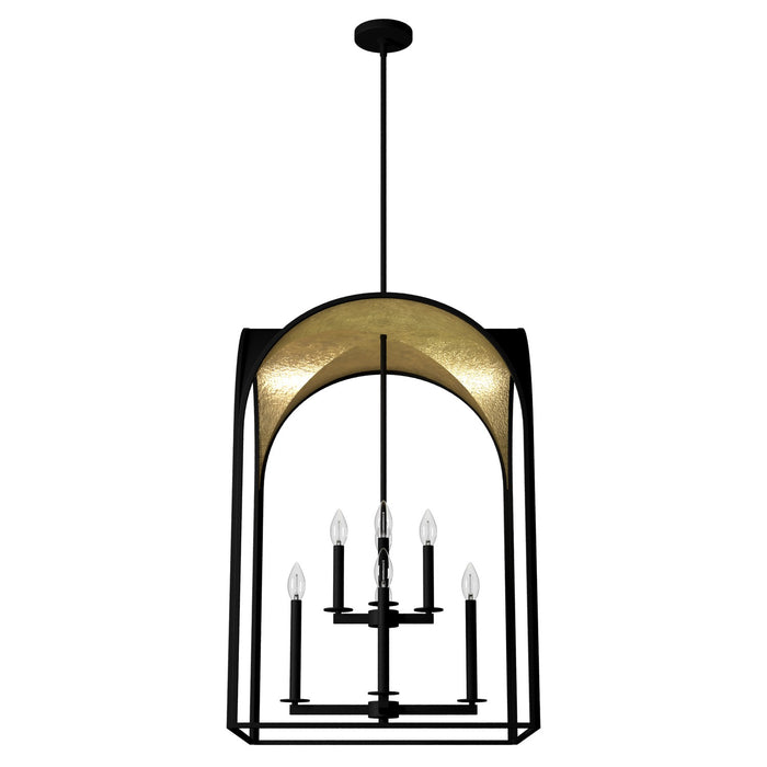 Hunter 19735 Eight Light Pendant, Natural Black Iron