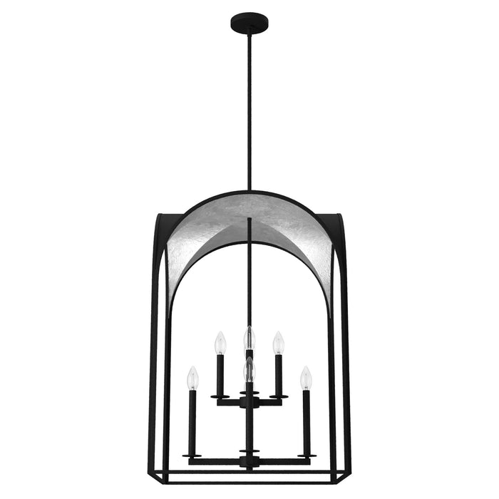 Hunter 19736 Eight Light Pendant, Natural Black Iron
