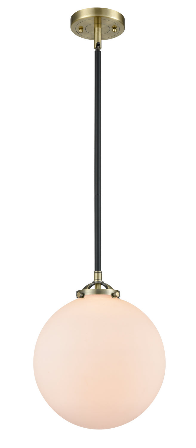 Innovations 284-1S-BAB-G201-10 One Light Mini Pendant, Black Antique Brass
