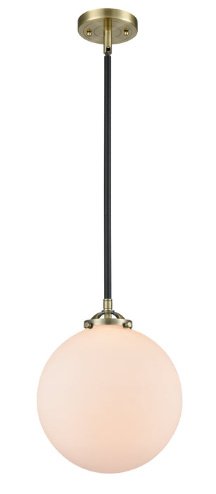 Innovations 284-1S-BAB-G201-10 One Light Mini Pendant, Black Antique Brass