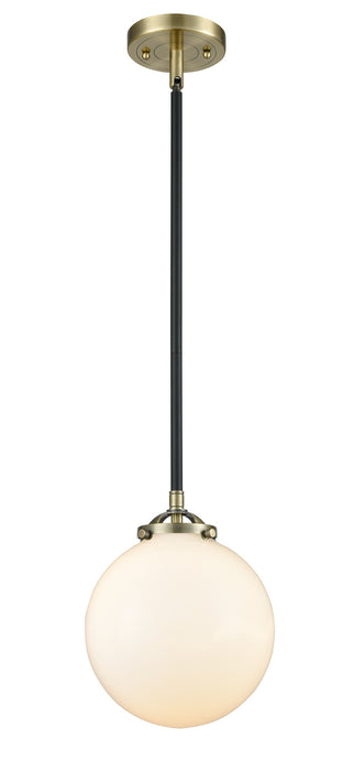 Innovations 284-1S-BAB-G201-8 One Light Mini Pendant, Black Antique Brass