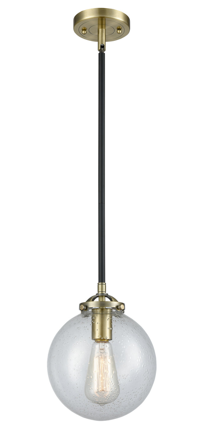 Innovations 284-1S-BAB-G204-8 One Light Mini Pendant, Black Antique Brass