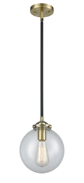 Innovations 284-1S-BAB-G204-8 One Light Mini Pendant, Black Antique Brass