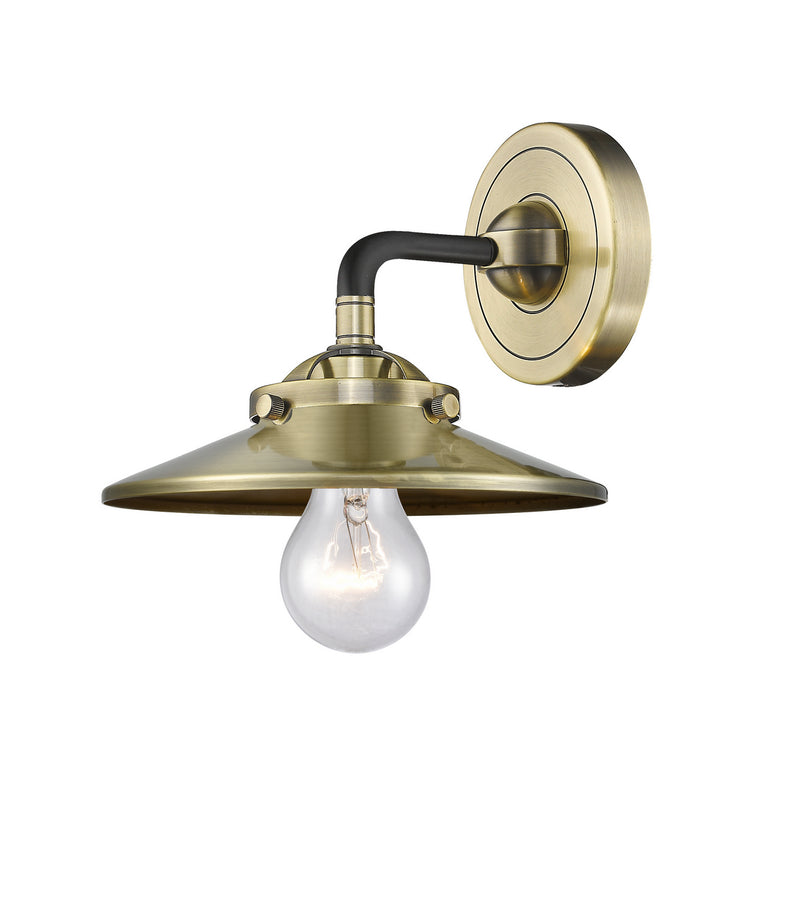 Innovations 284-1W-BAB-M4-AB One Light Wall Sconce, Black Antique Brass