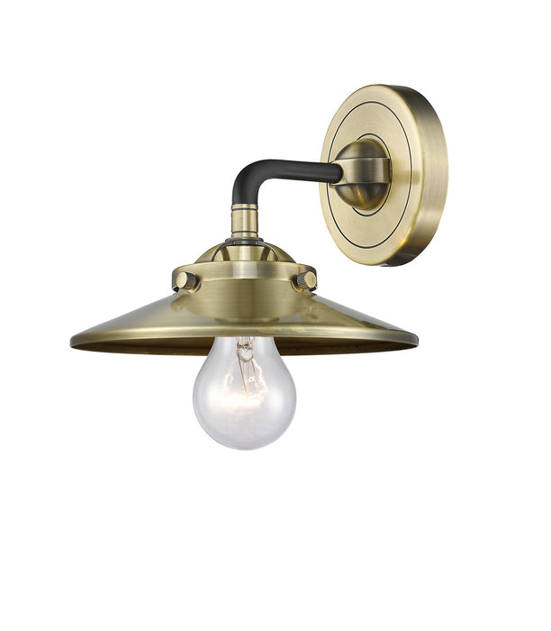 Innovations 284-1W-BAB-M4-AB One Light Wall Sconce, Black Antique Brass