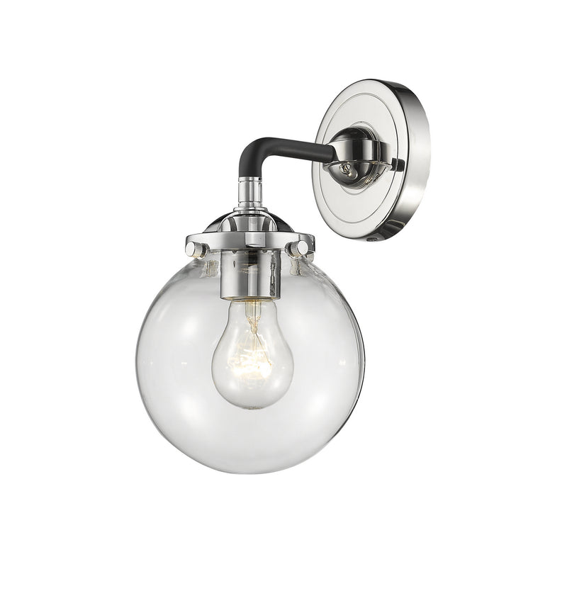 Innovations 284-1W-BPN-G202-6 One Light Wall Sconce, Black Polished Nickel