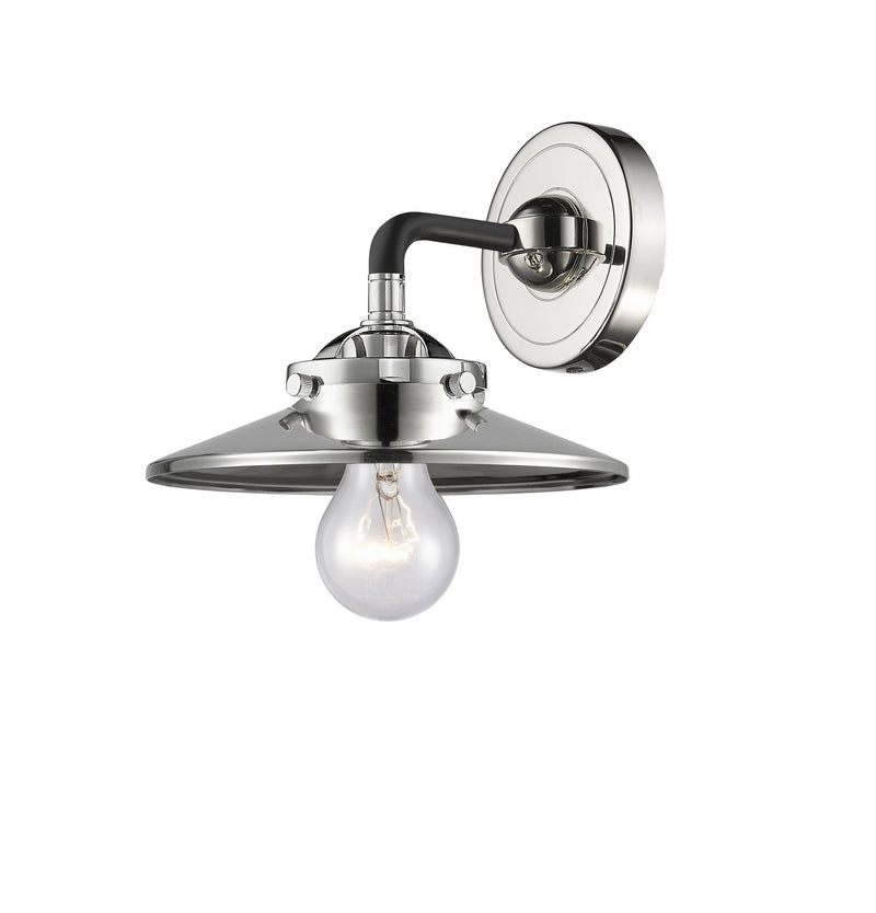 Innovations 284-1W-BPN-M1-PN One Light Wall Sconce, Black Polished Nickel