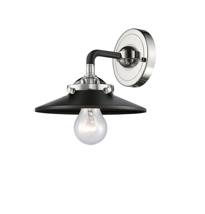Innovations 284-1W-BPN-M6-BK One Light Wall Sconce, Black Polished Nickel